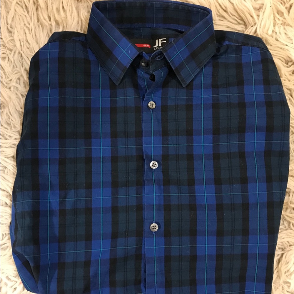 J Ferrar Plaid Button-up
